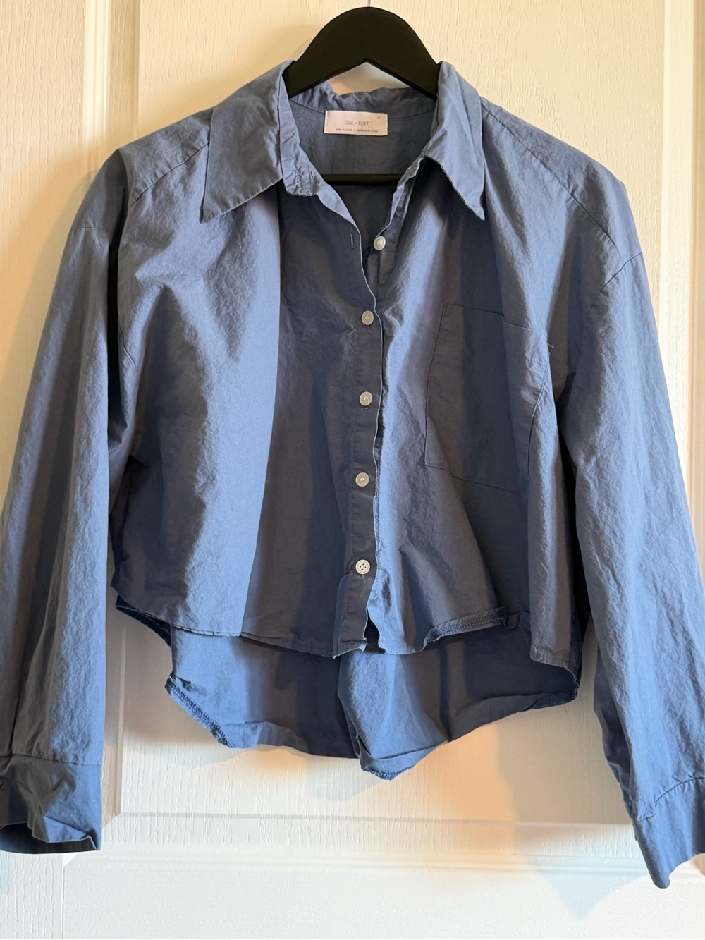 OAK + FORT Slate Blue Button-Front Shirt